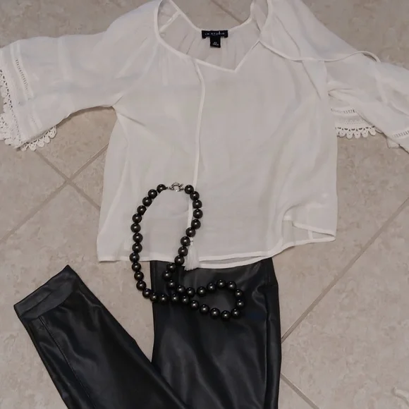 Vince Camuto Womens Dark Charcoal Faux Leather Pant.EUC XS - Picture 2 of 7